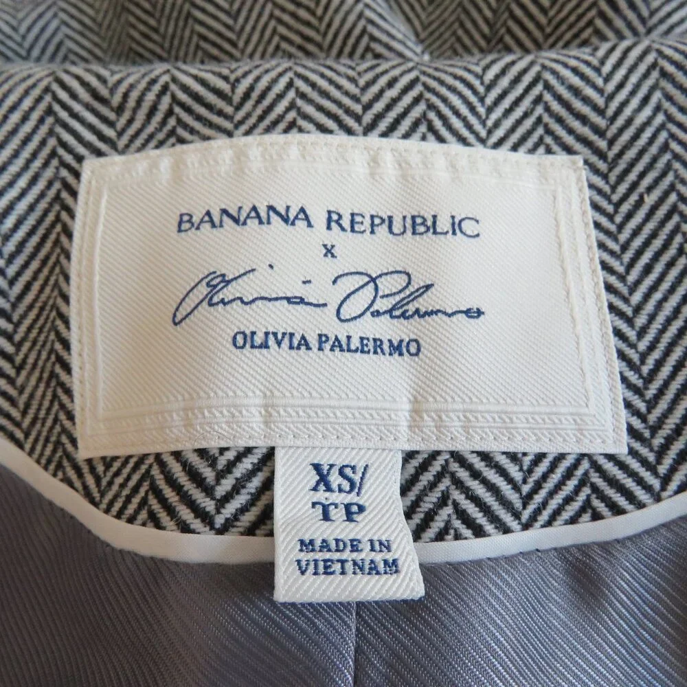 BANANA REPUBLIC X OLIVIA PALERMO Herringbone Ruffle Cape Academia Wool Blend XS - Picture 15 of 16